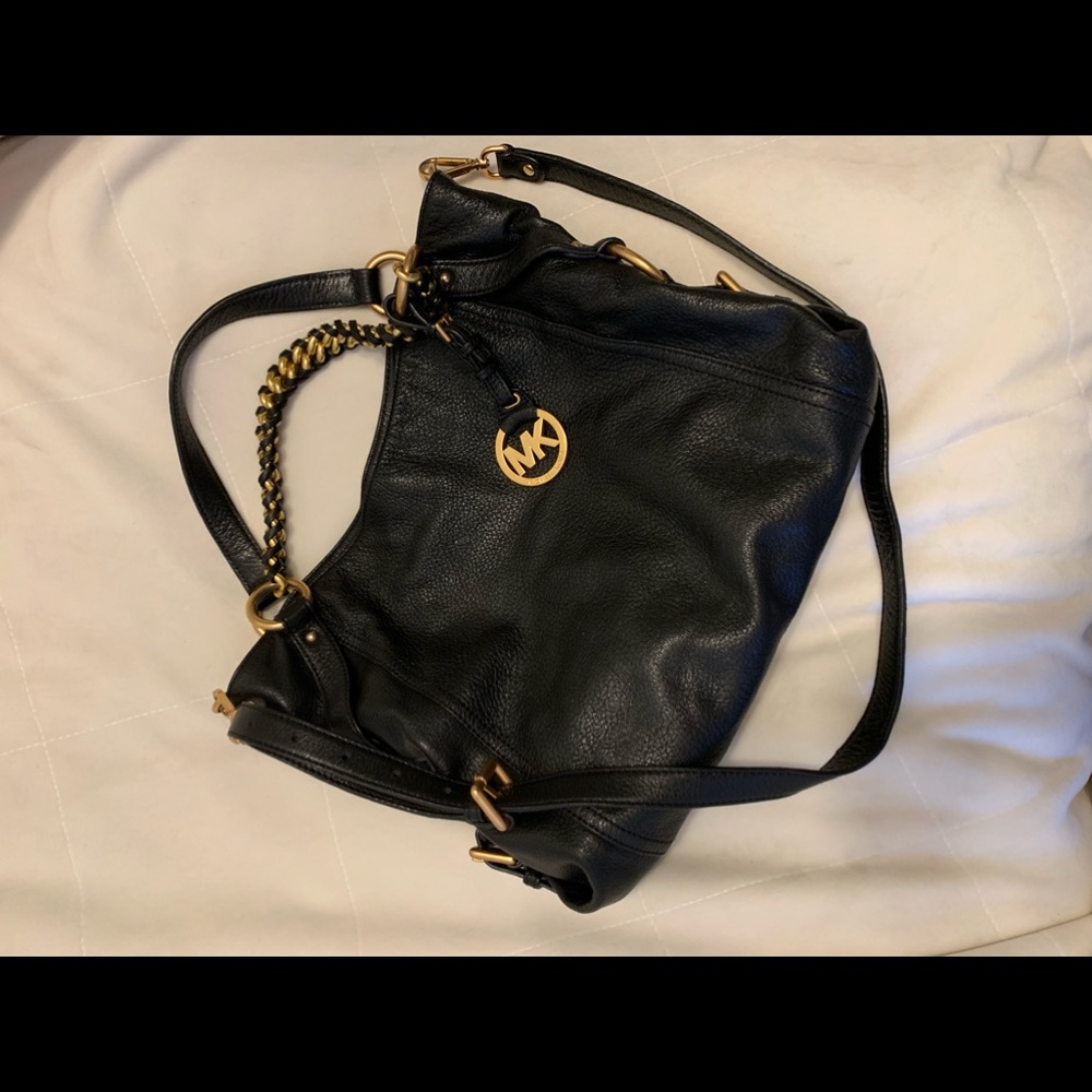 Original Michael Kors leather bag with gold chain